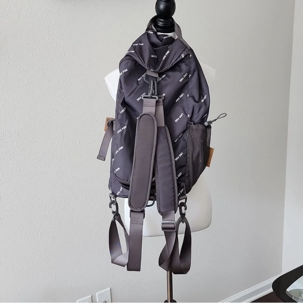Victoria's Secret Backpack Campus Duffel‎ Bag Grey Love Pink Logo Convertible